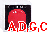 ビオラ用セット弦　Obligato